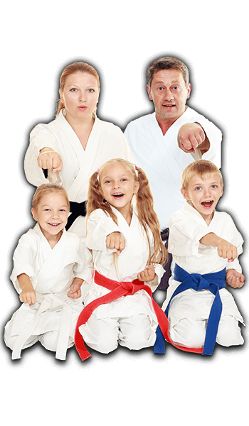 Martial Arts Lessons for Families in Eaton CO - Sitting Group Family Banner